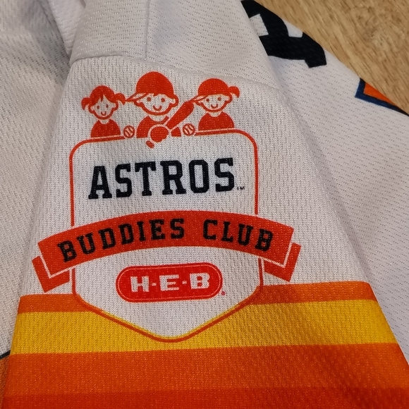 Kids Medium Astro Buddies Jersey #22 Rainbow Sunrise Houston Orange Yellow ⚾ - Picture 5 of 6